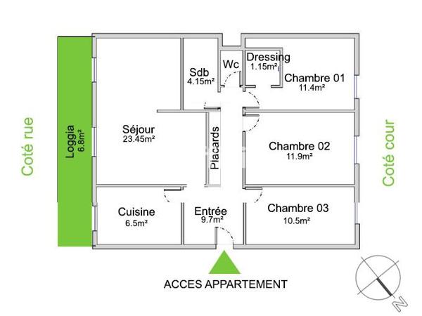 Appartement 4 pièces - 80 m² Exclusivité efficity