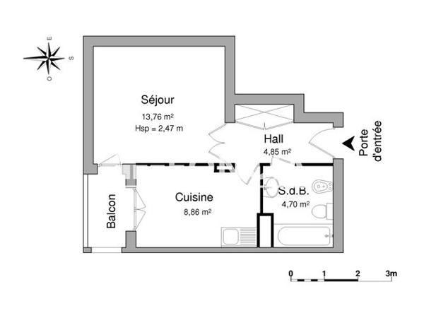 Location Studio 32.2 m² - 10 AVENUE DU DAUPHINE Bourgoin Jallieu 38300