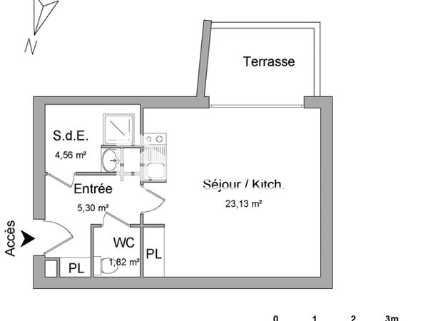 Location Studio 34.81 m² - 1297 AV ANCIENS COMBATTANTS INDOCHINE La Seyne Sur Mer 83500