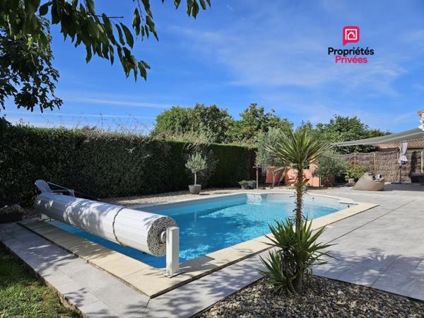 Maison plain-pied 95 m² - 3 chambres - piscine - garage - terrain 660 m² - Boé