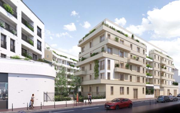 appartement T2 neuf à vendre ASNIERES SUR SEINE (92), surface hab. 38.46 m2 + balcon 5.04 m2 + park s-sol