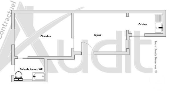Appartement T2 à vendre  2 pièces - 28,91 m2 PARIS - 75017