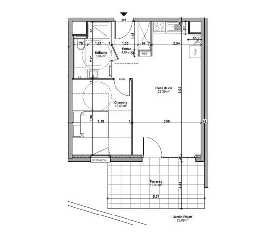 Appartement à vendre 2 pièces 44 m² Aumetz