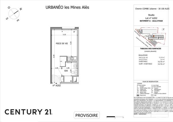 Appartement Studio à vendre  1 pièce - 18,66 m2 ALES - 30