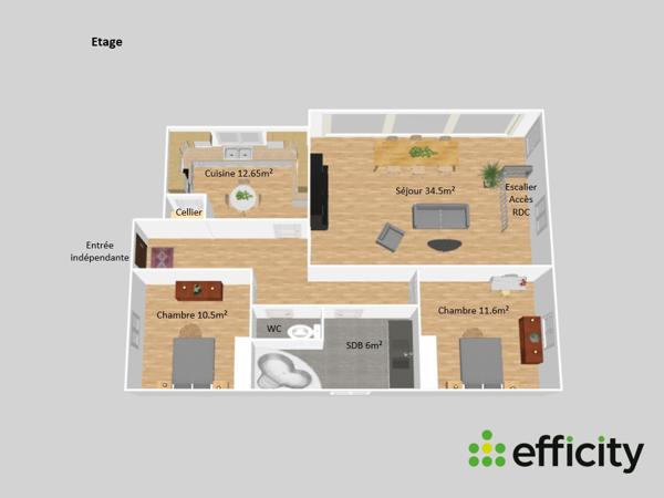 Maison 6 pièces - 150 m² Exclusivité efficity