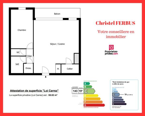93270 SEVRAN  - Appartement 2 pièces 55.02 m² - Balcon- Dernier étage