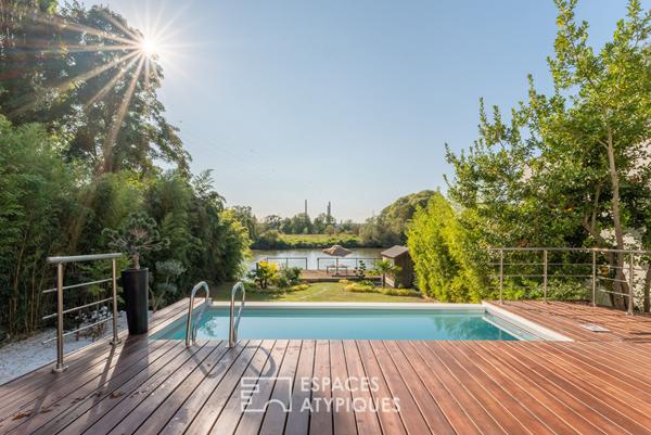 Maison contemporaine rénovée en bord de Seine avec accès et ponton privatifs