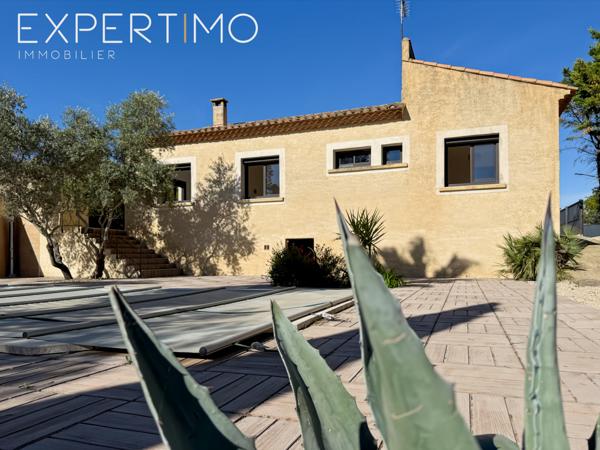 Lunel (34400) Villa de type T4 rénovée de Plain- Pied + 1 Studio + Piscine + 2 Garages