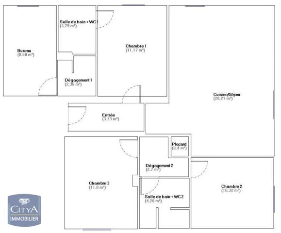 Appartement à vendre 5 pièces 83.49m²