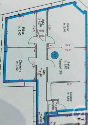 Appartement F3 à vendre  3 pièces - 68,20 m 2   REIMS  - 51
