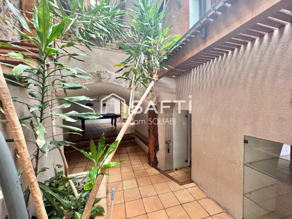 Maison de caractère 220m2, jardin, terrasse, places de parking privatives