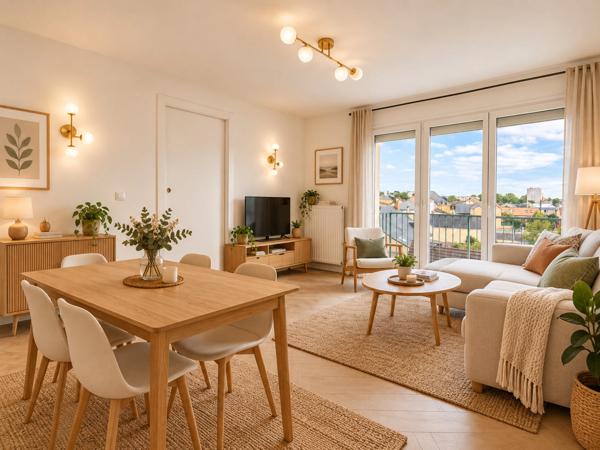 Le Mans Pontlieue – Appartement traversant de 66 m² entièrement rénové avec balcon, cave et parking