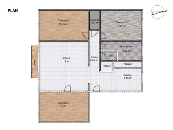 Le Mans Pontlieue – Appartement traversant de 66 m² entièrement rénové avec balcon, cave et parking