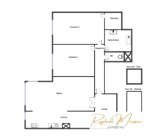 Versailles (78000) Place Laboulaye, au calme, appartement trois pièces en dernier étage