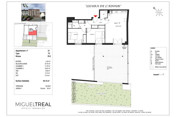 Appartement 3 pièces - 64 m²