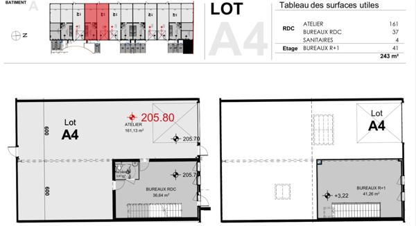 Local d'activité à louer CHASSIEU (69), local d'une surface totale de 243 m² dont 161 m² d'activité, 37 m² de bureaux aménagés au RDC et 41 m² de bureaux aménagés en mezzanine + 3 stationnements