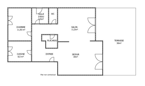 Appartement 3 pièces - 66 m²