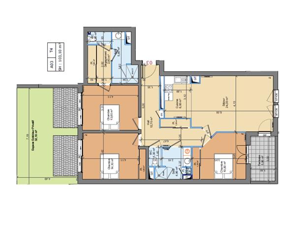 Appartement à vendre 4 pièces 103,62 m² Berck