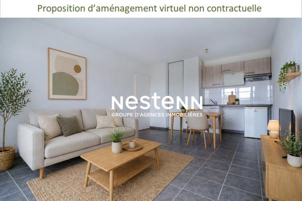 A vendre appartement T2 BBC de 42 m² au 1er et dernier étage avec balcon et parking privatif