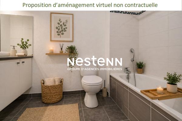 A vendre appartement T2 BBC de 42 m² au 1er et dernier étage avec balcon et parking privatif