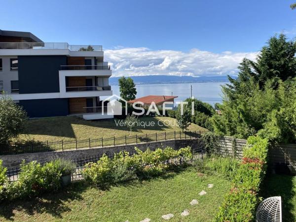 Studio avec grande Terrasse à Evian : vue imprenable sur le lac Léman, confort et tranquillité...