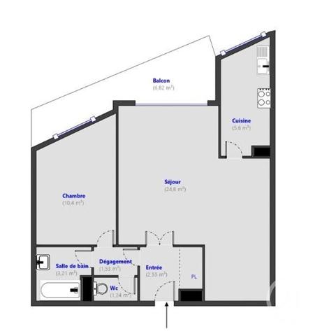 Appartement F2 à vendre  2 pièces - 49,33 m2 ST RAPHAEL - 83