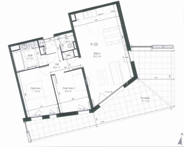 En exclusivité Appartement à vendre 3 pièces + parking (59)
