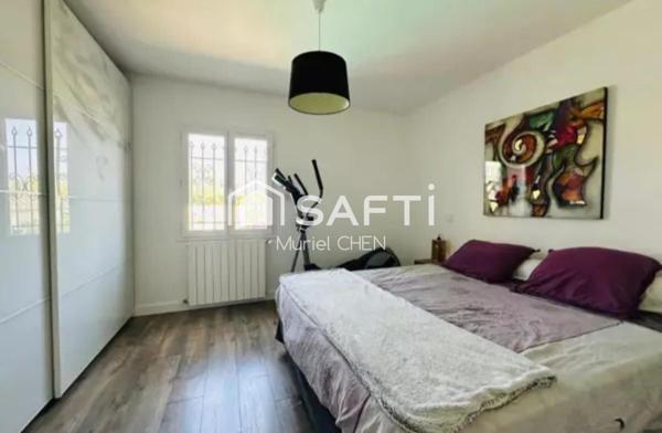 AUBORD, villa 157 m2, terrain arboré piscine