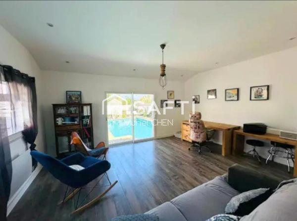 AUBORD, villa 157 m2, terrain arboré piscine