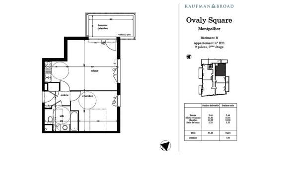 Appartement · Vente Montpellier (34070) 2 pièces · 44m²