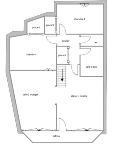 Appartement T3 de 56 m² avec parking et cellier