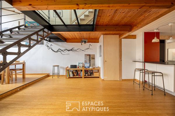 Loft traversant avec patio privé et potentiel locatif à Saint Louis