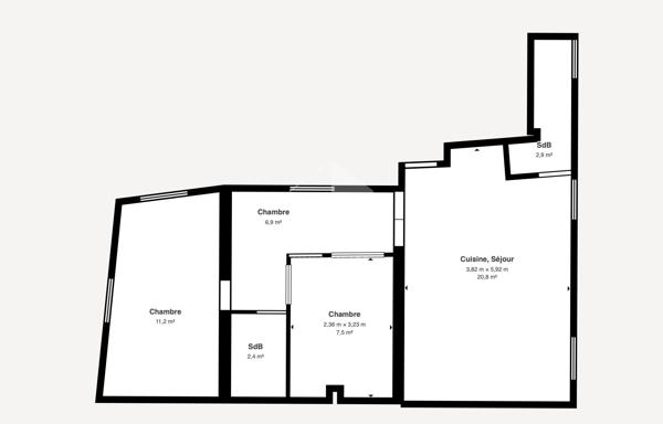 Appartement Paris 2 pièce(s) 52.10 m2