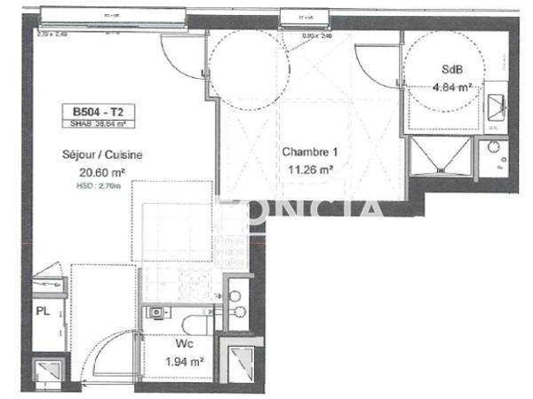 Location Appartement 2 pièces 38.64 m² - 10 BOULEVARD ARISTIDE BRIAND Caen 14000
