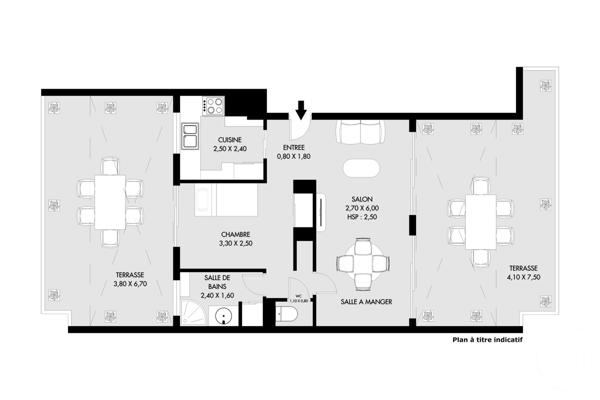 Appartement F2 à vendre  2 pièces - 47 m2 PARIS - 75020