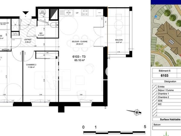 Location Appartement 3 pièces 65.34 m² - Saint-vincent-de-tyrosse 40230