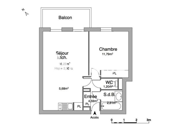 Location Appartement 2 pièces 42.3 m² - 1 RUE COTTAGE DES TOURTERELLES Pau 64000