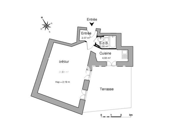 Location Studio 33.04 m² - 8 RUE DE FLEURIEU Lyon 69002