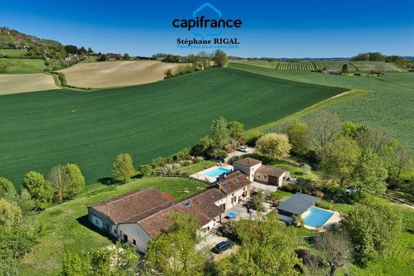 Propriete à vendre 11 pièces MONSEGUR (47) Propriété avec maison et maison d'amis de 260m2 habitables sur 12 757m² de terrain - 2 piscines