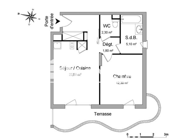 Location Appartement 2 pièces 44 m² - 520 BIS CHEMIN DU SABLASSOU Castelnau Le Lez 34170