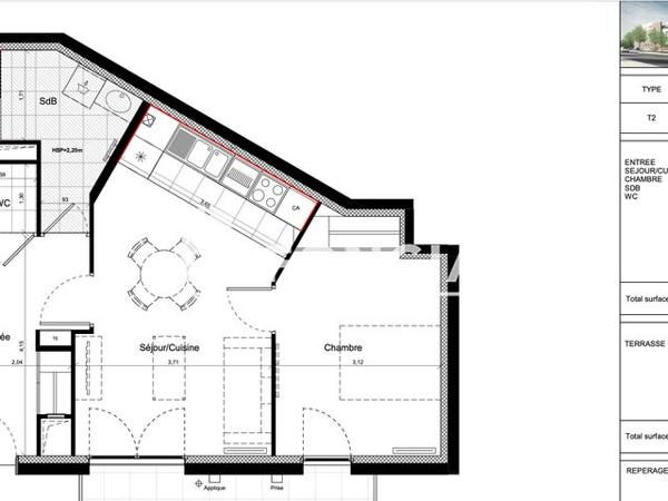 Location Appartement 2 pièces 51.53 m² - 201 RUE DE LA POULE ROUSSE Evry 91000