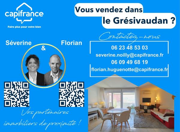 T3 en vente à Grenoble (38), résidence sécurisée, ascenseur, terrasse, cave, garage