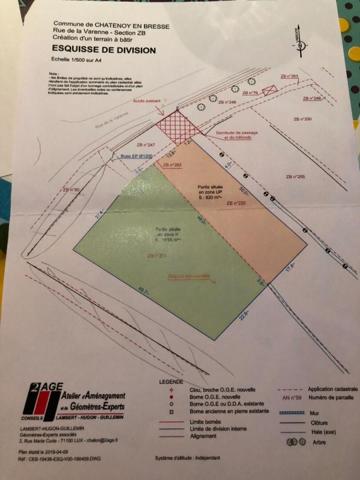 Superbe terrain ouvert sur la nature et soleil couchant Terrain Chatenoy En Bresse  d'environ 1000m2