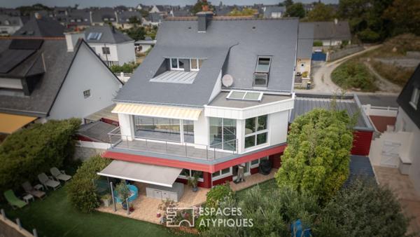 Maison spacieuse vue mer immédiate avec jardin clos et accès privatif à la plage