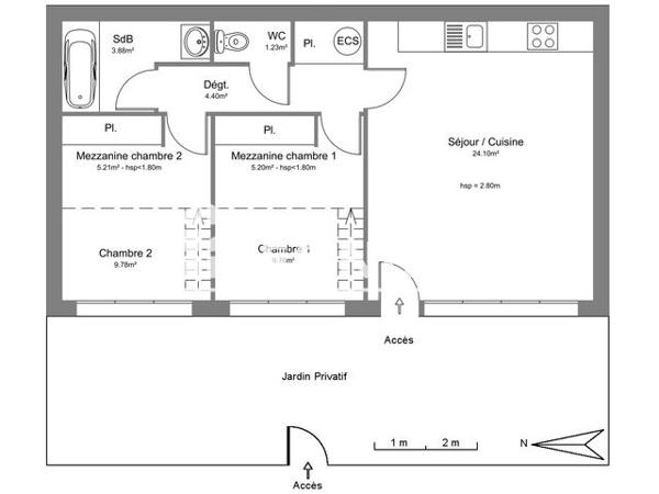Location Appartement 3 pièces 53.2 m² - 62 RUE VICTOR HUGO Tarbes 65000