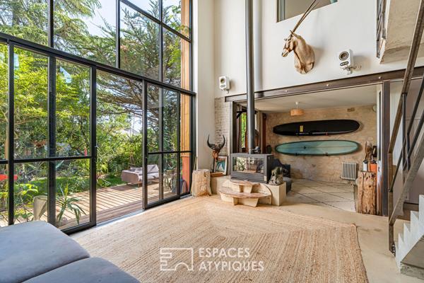 Maison d’architecte au style loft avec jardin et terrasses à Châtillon limite Clamart