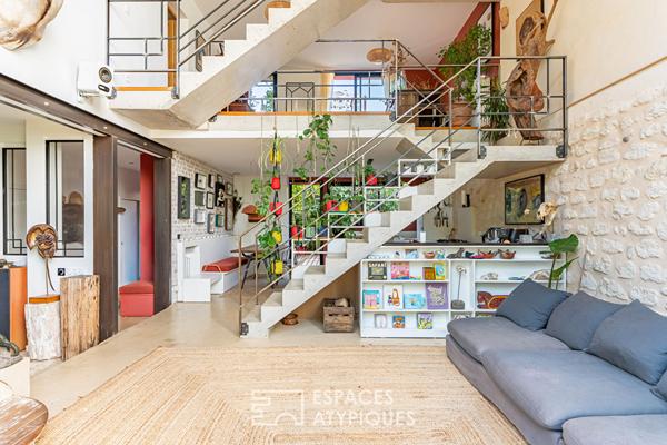 Maison d’architecte au style loft avec jardin et terrasses à Châtillon limite Clamart
