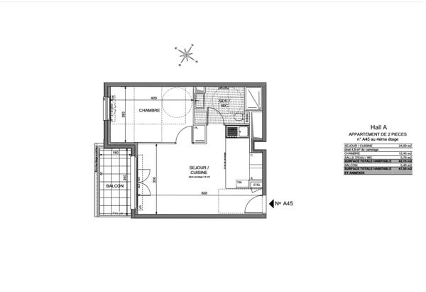 Appartement 2 pièces - 45 m²