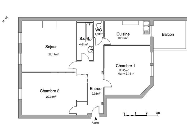 Location Appartement 3 pièces 89.14 m² - 10 RUE RAUGRAFF Nancy 54000