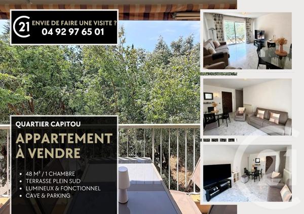 Appartement F2 à vendre  2 pièces - 48,90 m 2   MANDELIEU LA NAPOULE  - 06
